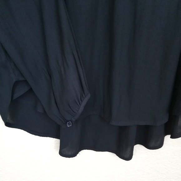 RO & DE Black Smocked High/Low Blouse Top S - Picture 6 of 13